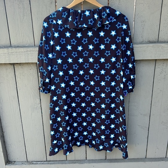Lucky Chouette Star Print Dress Sz 36 With Pockets Mini Dress Wedding Guest - Picture 5 of 6